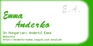 emma anderko business card